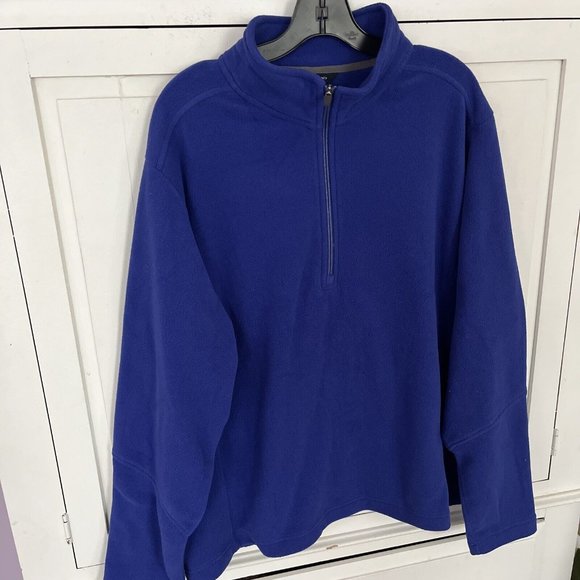 Lands' End Men's Fleece Jacket XL Blue Half Zip Pullover - Picture 2 of 6